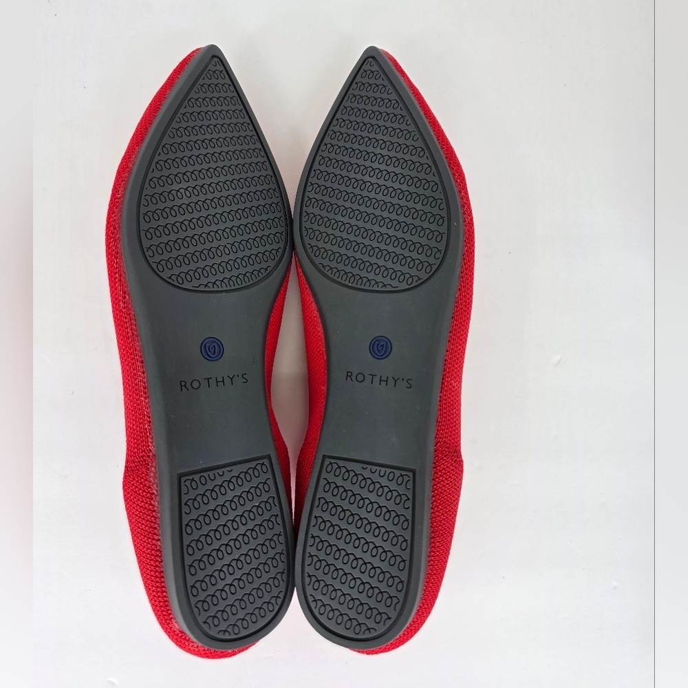 Rothy's "The Point" Pointed Toe Textile  Red Slip On Flats Shoes Women’s Size 8 - Picture 14 of 16